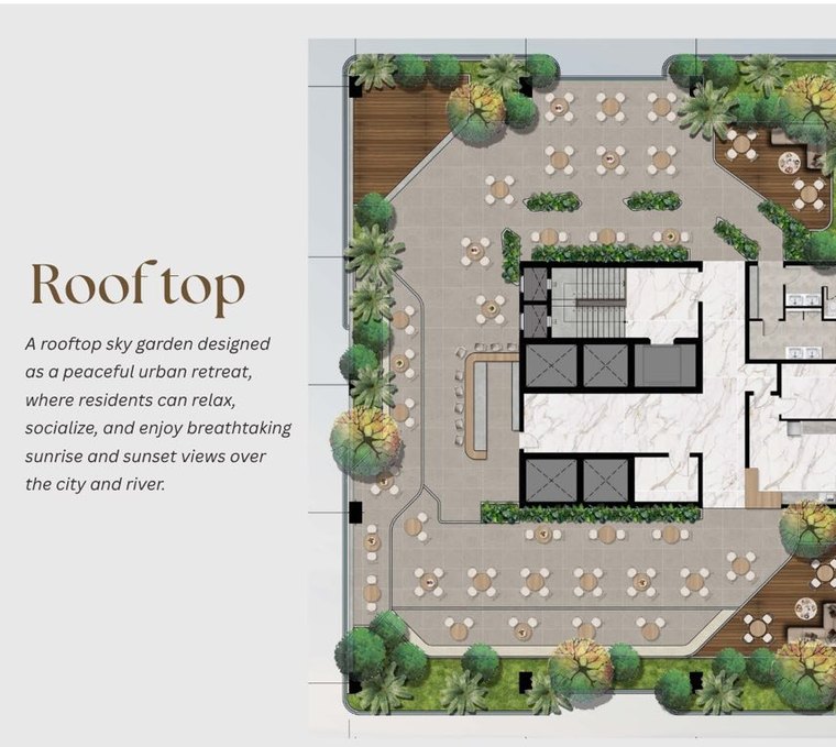 Norea Square rooftop sky garden plan
